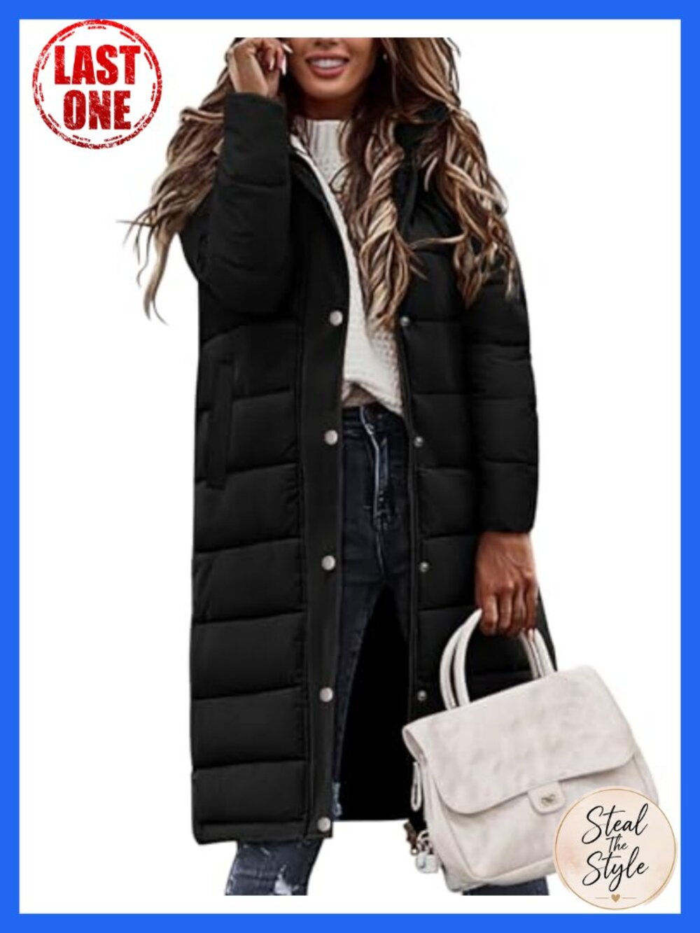 Long Quilted Puffer Jacket Hooded Maxi Winter Coat